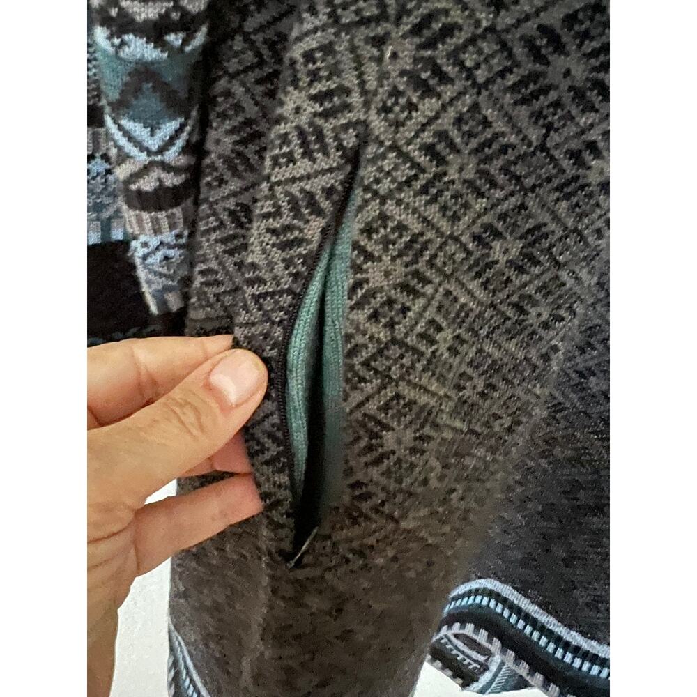 Icelandic Women's Cardigan Sweater Size L Merino Wool Blend Fair Isle Pockets - Picture 5 of 7